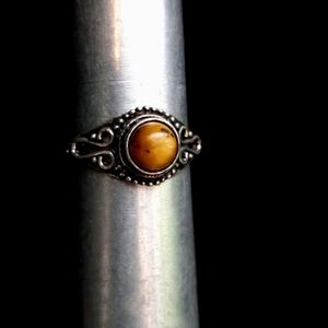 126 Tiger Eye Silver Gemstone Ring size 9.5 stamped 925 shipping sale